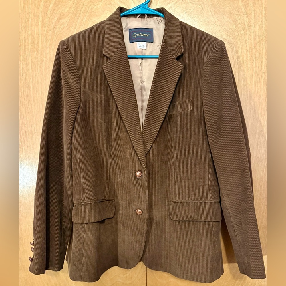 Chocolate Brown Corduroy Women's Blazer